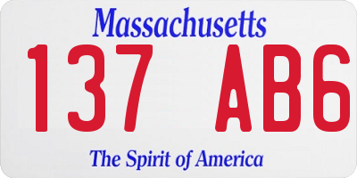 MA license plate 137AB6
