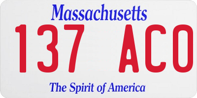 MA license plate 137AC0