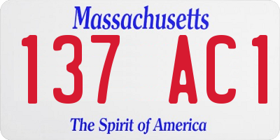 MA license plate 137AC1