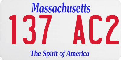 MA license plate 137AC2