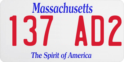 MA license plate 137AD2