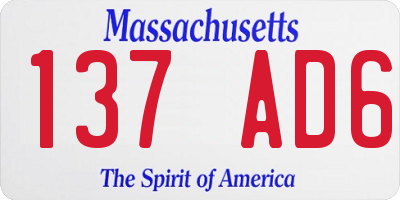 MA license plate 137AD6