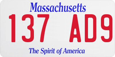 MA license plate 137AD9