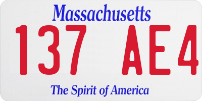 MA license plate 137AE4