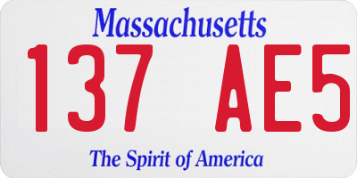 MA license plate 137AE5