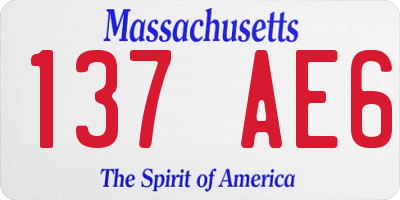 MA license plate 137AE6