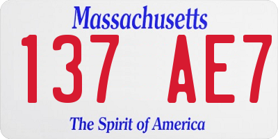 MA license plate 137AE7