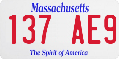 MA license plate 137AE9