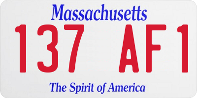 MA license plate 137AF1