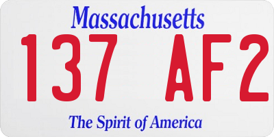 MA license plate 137AF2