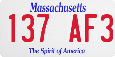 MA license plate 137AF3