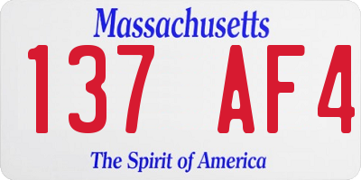 MA license plate 137AF4