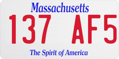 MA license plate 137AF5