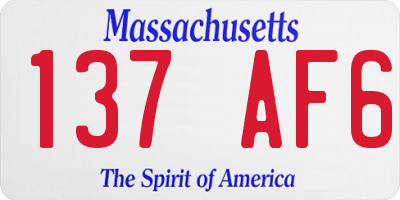MA license plate 137AF6