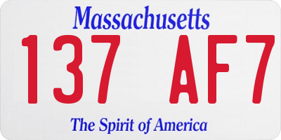 MA license plate 137AF7