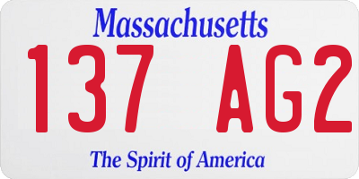 MA license plate 137AG2