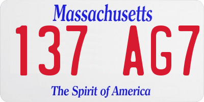 MA license plate 137AG7