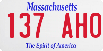 MA license plate 137AH0