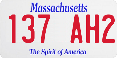 MA license plate 137AH2