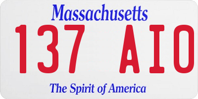 MA license plate 137AI0