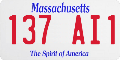 MA license plate 137AI1