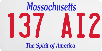 MA license plate 137AI2