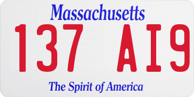 MA license plate 137AI9