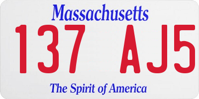 MA license plate 137AJ5