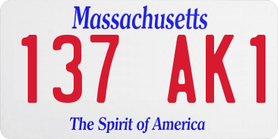 MA license plate 137AK1