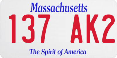 MA license plate 137AK2