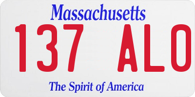 MA license plate 137AL0