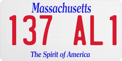 MA license plate 137AL1