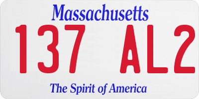 MA license plate 137AL2