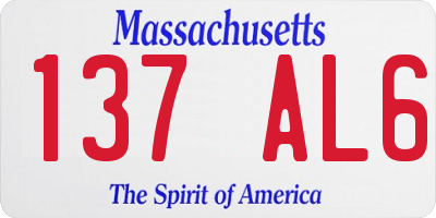 MA license plate 137AL6
