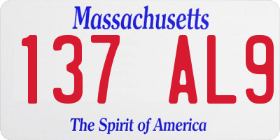 MA license plate 137AL9