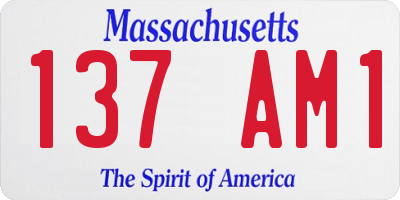 MA license plate 137AM1