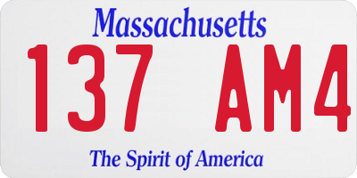MA license plate 137AM4