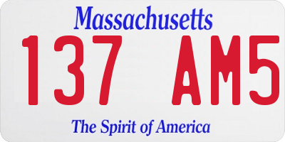 MA license plate 137AM5