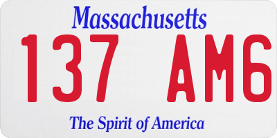 MA license plate 137AM6