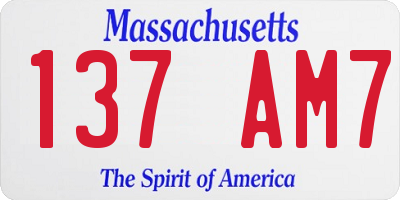 MA license plate 137AM7