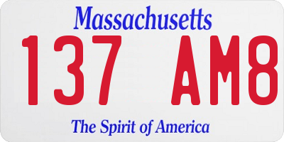 MA license plate 137AM8