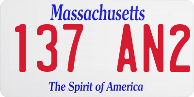 MA license plate 137AN2