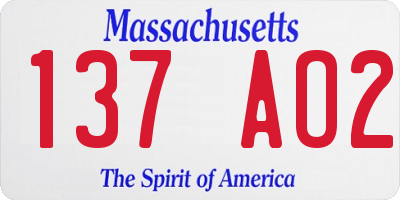 MA license plate 137AO2