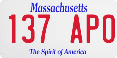 MA license plate 137AP0
