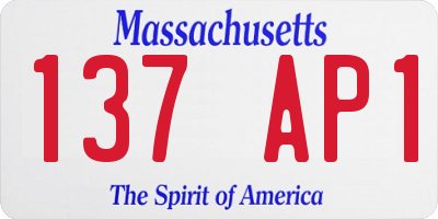MA license plate 137AP1