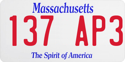 MA license plate 137AP3