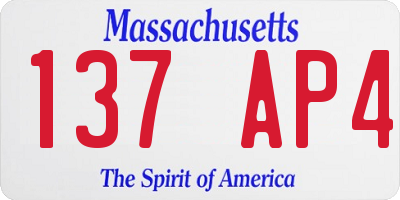 MA license plate 137AP4