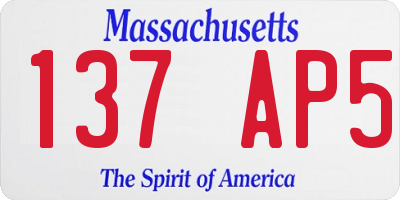 MA license plate 137AP5