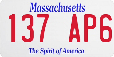 MA license plate 137AP6