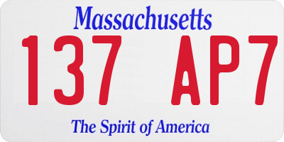 MA license plate 137AP7